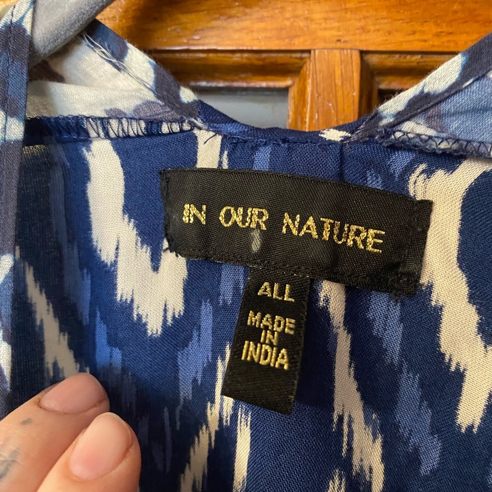 Indigo Ikat Kimono Coverup - Picture 6 of 8